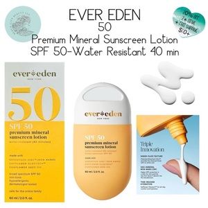 3/$25 HOLIDAY SALE! EVER EDEN SPF50 Premium Mineral Sunscreen, H2O Resist